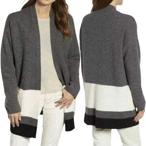 Eileen Fisher Merino Wool Long Kimono Cardigan Sweater Women's XS Ash Open Front